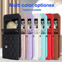 Load image into Gallery viewer, Casekis Crossbody Cardholder Phone Case For Galaxy Z Flip 5 Brown
