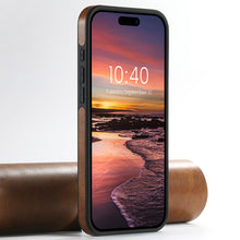 Lade das Bild in den Galerie-Viewer, Casekis MagSafe Leather Stand Phone Case Brown