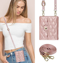 Lade das Bild in den Galerie-Viewer, Casekis Crossbody Cardholder Phone Case For Galaxy Z Flip 3 Rose Gold