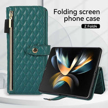 Lade das Bild in den Galerie-Viewer, Casekis Crossbody Cardholder Phone Case For Galaxy Z Fold 4 Green