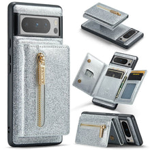 Load image into Gallery viewer, Casekis Glitter Cardholer Magnetic Phone Case Silver