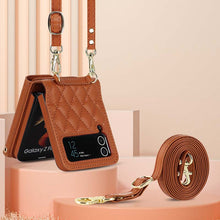 Lade das Bild in den Galerie-Viewer, Casekis Crossbody Cardholder Phone Case For Galaxy Z Flip 3 Brown
