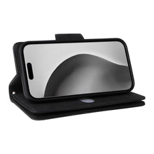 Lade das Bild in den Galerie-Viewer, Casekis Studded Zip Leather Wallet Wristlet Phone Case Black