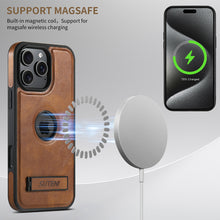 Lade das Bild in den Galerie-Viewer, Casekis MagSafe Leather Stand Phone Case Brown