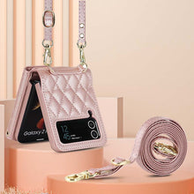 Lade das Bild in den Galerie-Viewer, Casekis Crossbody Cardholder Phone Case For Galaxy Z Flip 3 Rose Gold