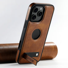 Lade das Bild in den Galerie-Viewer, Casekis MagSafe Leather Stand Phone Case Brown