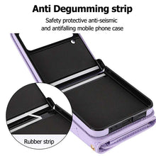 Lade das Bild in den Galerie-Viewer, Casekis Crossbody Cardholder Phone Case For Galaxy Z Flip 3 Purple