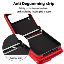 Lade das Bild in den Galerie-Viewer, Casekis Crossbody Cardholder Phone Case For Galaxy Z Flip 3 Red