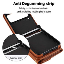 Load image into Gallery viewer, Casekis Crossbody Cardholder Phone Case For Galaxy Z Flip 4 Brown