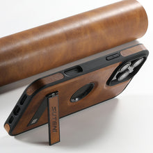 Lade das Bild in den Galerie-Viewer, Casekis MagSafe Leather Stand Phone Case Brown