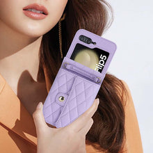 Load image into Gallery viewer, Casekis Crossbody Cardholder Phone Case For Galaxy Z Flip 5 Purple