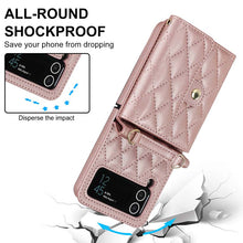 Lade das Bild in den Galerie-Viewer, Casekis Crossbody Cardholder Phone Case For Galaxy Z Flip 3 Rose Gold
