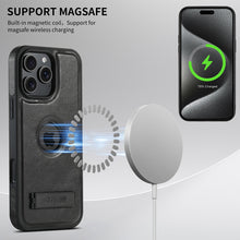 Lade das Bild in den Galerie-Viewer, Casekis MagSafe Leather Stand Phone Case Black