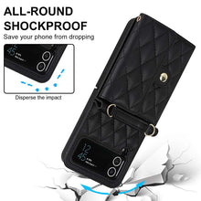 Load image into Gallery viewer, Casekis Crossbody Cardholder Phone Case For Galaxy Z Flip 4 Black