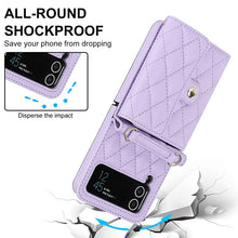 Lade das Bild in den Galerie-Viewer, Casekis Crossbody Cardholder Phone Case For Galaxy Z Flip 3 Purple