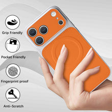 Lade das Bild in den Galerie-Viewer, Casekis Magnetic Shockproof Leather Phone Case Orange