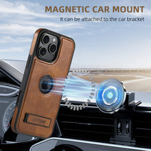 Lade das Bild in den Galerie-Viewer, Casekis MagSafe Leather Stand Phone Case Brown