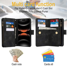 Lade das Bild in den Galerie-Viewer, Casekis Crossbody 9 Card Holder Phone Case Black