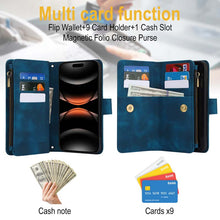Lade das Bild in den Galerie-Viewer, Casekis Crossbody 9 Card Holder Phone Case Navy Blue