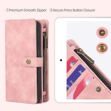 Lade das Bild in den Galerie-Viewer, Casekis Zipper 11 Card Slots Wallet Phone Case Pink