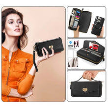 Lade das Bild in den Galerie-Viewer, Casekis Multifunction Tote Crossbody Solid Color Phone Bag Black