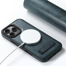 Lade das Bild in den Galerie-Viewer, Casekis MagSafe Leather Stand Phone Case Blue