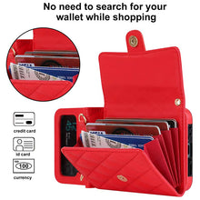 Load image into Gallery viewer, Casekis Crossbody Cardholder Phone Case For Galaxy Z Flip 4 Red
