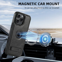 Lade das Bild in den Galerie-Viewer, Casekis MagSafe Leather Stand Phone Case Black