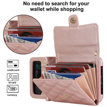 Load image into Gallery viewer, Casekis Crossbody Cardholder Phone Case For Galaxy Z Flip 4 Rose Gold
