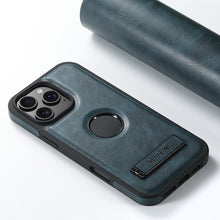 Lade das Bild in den Galerie-Viewer, Casekis MagSafe Leather Stand Phone Case Blue