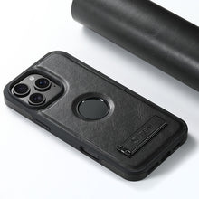 Lade das Bild in den Galerie-Viewer, Casekis MagSafe Leather Stand Phone Case Black