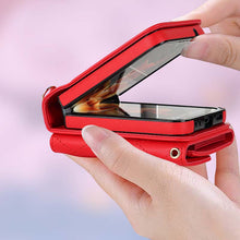 Load image into Gallery viewer, Casekis Crossbody Cardholder Phone Case For Galaxy Z Flip 4 Red