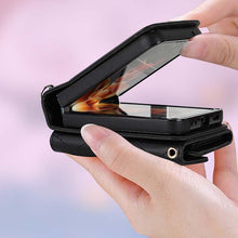 Lade das Bild in den Galerie-Viewer, Casekis Crossbody Cardholder Phone Case For Galaxy Z Flip 3 Black