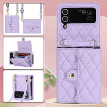 Lade das Bild in den Galerie-Viewer, Casekis Crossbody Cardholder Phone Case For Galaxy Z Flip 4 Purple