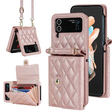 Lade das Bild in den Galerie-Viewer, Casekis Crossbody Cardholder Phone Case For Galaxy Z Flip 3 Rose Gold