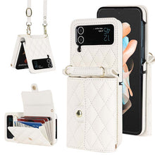 Lade das Bild in den Galerie-Viewer, Casekis Crossbody Cardholder Phone Case For Galaxy Z Flip 3 White