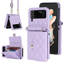 Lade das Bild in den Galerie-Viewer, Casekis Crossbody Cardholder Phone Case For Galaxy Z Flip 3 Purple
