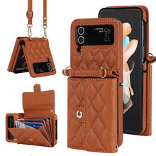 Lade das Bild in den Galerie-Viewer, Casekis Crossbody Cardholder Phone Case For Galaxy Z Flip 3 Brown