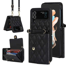 Lade das Bild in den Galerie-Viewer, Casekis Crossbody Cardholder Phone Case For Galaxy Z Flip 3 Black