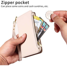 Lade das Bild in den Galerie-Viewer, Casekis Cardholder Case with Wrist Strap,Compatible with MagSafe,Zipper Pocket,Beige
