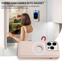 Lade das Bild in den Galerie-Viewer, Casekis Cardholder Case with Wrist Strap,Compatible with MagSafe,Zipper Pocket,Beige