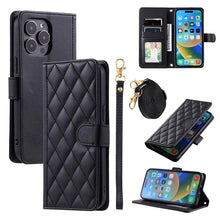 Lade das Bild in den Galerie-Viewer, Casekis 3 Card Leather Crossbody Wallet Phone Case Black