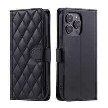 Lade das Bild in den Galerie-Viewer, Casekis 3 Card Leather Crossbody Wallet Phone Case Black