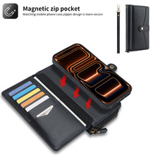 Lade das Bild in den Galerie-Viewer, CASEKIS 2-in-1 Magnetic Detachable Wallet Case with RFID Blocking, 16 Card Slots & Zipper Pocket Black