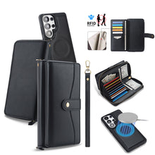 Lade das Bild in den Galerie-Viewer, CASEKIS 2-in-1 Magnetic Detachable Wallet Case with RFID Blocking, 16 Card Slots & Zipper Pocket Black