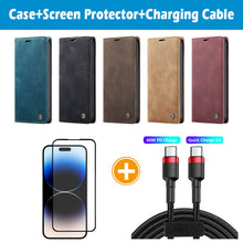 Load image into Gallery viewer, Casekis Retro Wallet Case For iPhone 15 Pro Max