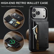 Load image into Gallery viewer, Casekis RFID Magnetic Detachable Leather Wallet Phone Case Black