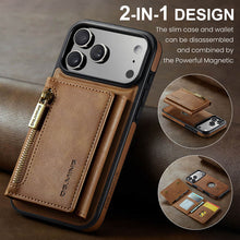 Lade das Bild in den Galerie-Viewer, Casekis RFID Magnetic Detachable Leather Wallet Phone Case Brown