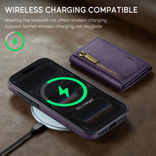 Load image into Gallery viewer, Casekis RFID Magnetic Detachable Leather Wallet Phone Case Purple