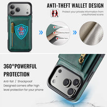 Load image into Gallery viewer, Casekis RFID Magnetic Detachable Leather Wallet Phone Case Green